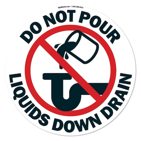 Signmission Do Not Pour 16in Non-Slip Floor Marker, 12PK, 16 in L, 16 in H, FD-2-C-16-12PK-99949 FD-2-C-16-12PK-99949